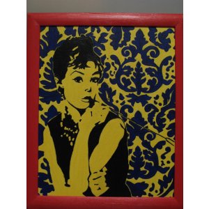Audrey Hepburn Obraz akrylowy POP ART na płótnie Modern Art - Audrey Hepburn z cygaretką