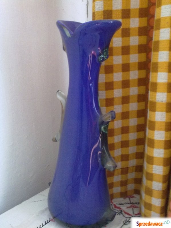 Granatowy wazon ze szkła z galerii -unikalny - Wazony - Częstochowa