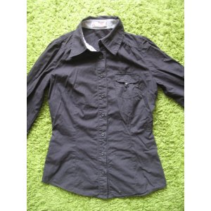 Czarna bluzka koszulowa damska - taliowana XS