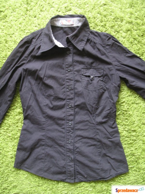 Czarna bluzka koszulowa damska - taliowana XS - Bluzki, koszule - Olsztyn