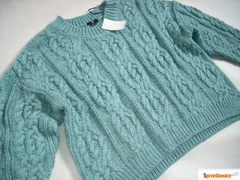 H&M luźny sweter NOWY grubszy Splot 40 42 L XL - Swetry, golfy, kamizelki - Nowy Sącz