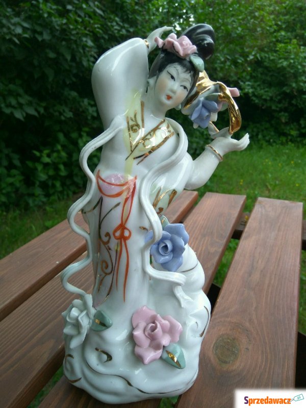 Chińska figurka porcelanowa - Japońska kobieta... - Figurki, rzeźby - Oleśnica