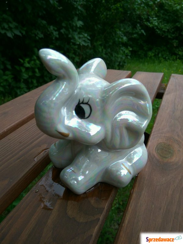 Mały słonik szczęścia porcelanowy - Figurki, rzeźby - Oleśnica