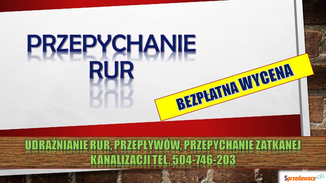 Przepychanie rur, cennik, tel,...