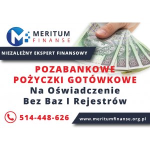 Pożyczki bez baz na oświadczenie cała Polska