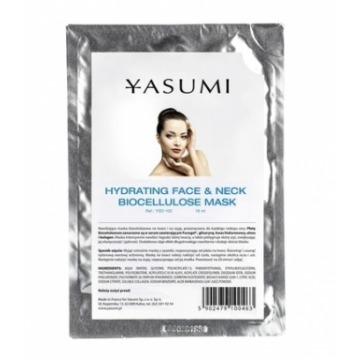Yasumi maska biocelulozowa nawilżająca na twarzy i szyję hydrating face and neck biocellulose mask