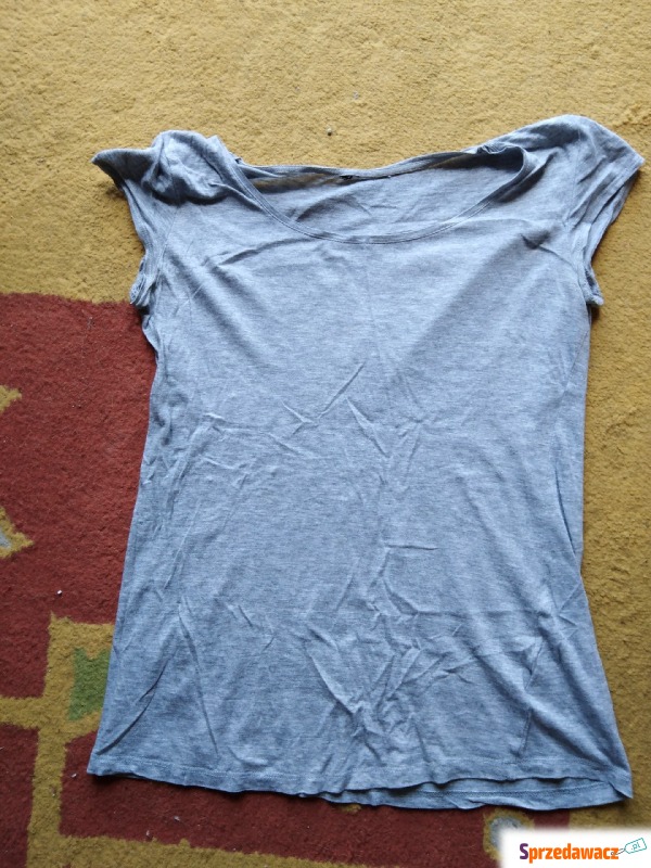 H&M szara bluzka damska bawełniana t-shirt damski - Bluzki, koszule - Kraków