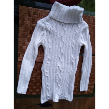 Sweter z golfem S biały jak nowy