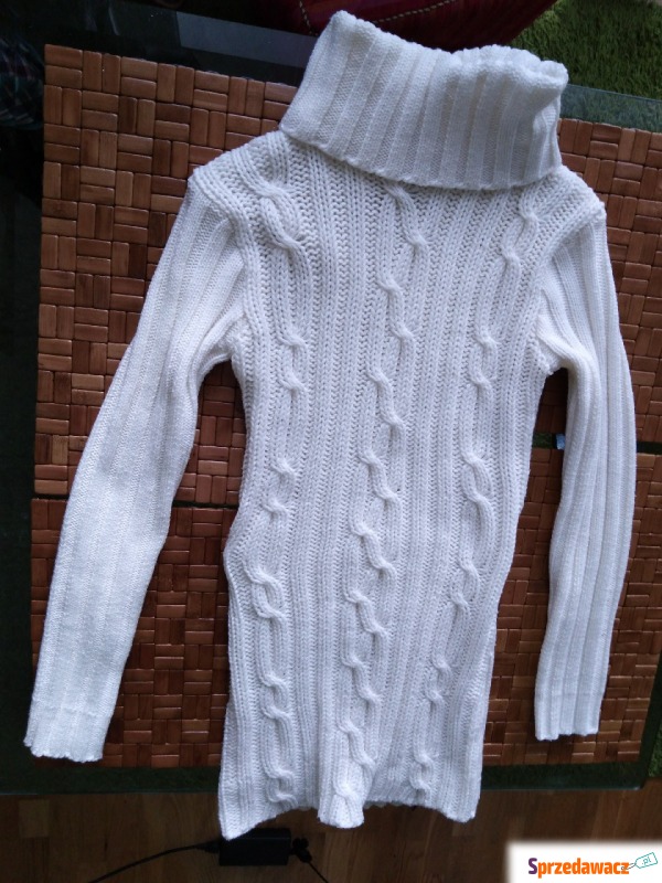 Sweter z golfem S biały jak nowy - Swetry, golfy, kamizelki - Radomsko