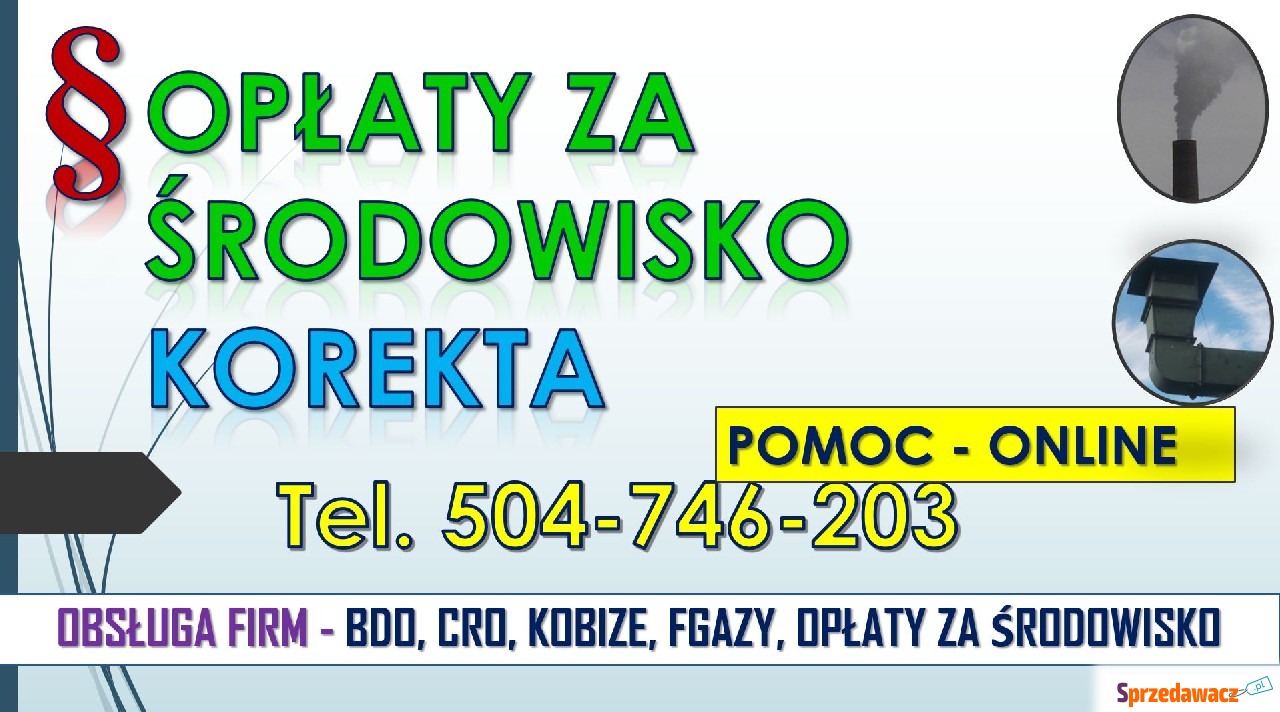 Korekta wykazu opłat środowisk...