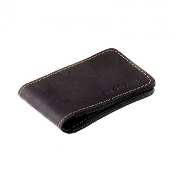 Skórzany cienki portfel slim wallet brodrene sw02b czarny - czarny