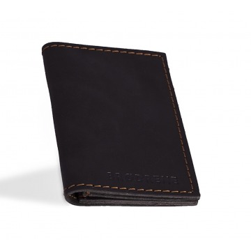 Skórzany cienki portfel slim wallet brodrene sw03 czarny - czarny
