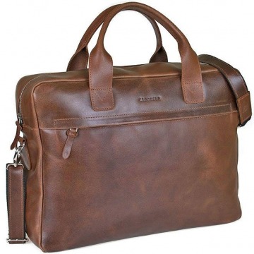 Skórzana torba męska na laptopa 17' brodrene r03xl jasnobrązowa - j. brązowy