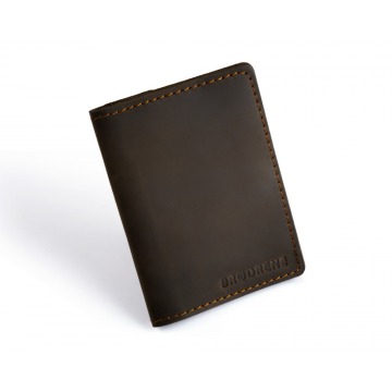 Skórzany cienki portfel slim wallet z bilonówką brodrene sw04 ciemnobrązowy - c. brązowy