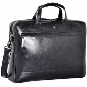 Skórzana torba na laptopa 15'' unisex daag albedo 2 czarna - czarny