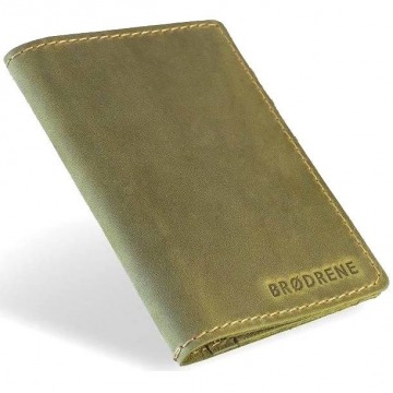 Skórzany cienki portfel slim wallet brodrene sw05 zielony - zielony