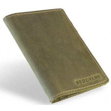 Skórzany cienki portfel slim wallet brodrene sw07 zielony - zielony