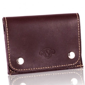 Skórzany cienki portfel wizytownik solier sw18 brązowy vintage - brązowy vintage