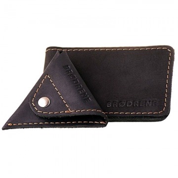 Skórzany zestaw portfel i bilonówka brodrene sw02 + cw01 czarny - czarny