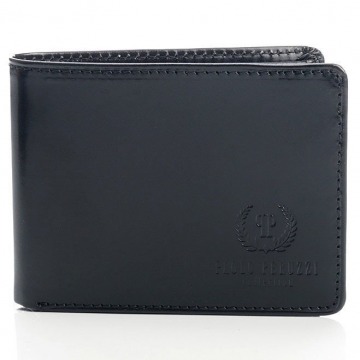 Skórzany portfel męski paolo peruzzi ga181 czarny - czarny