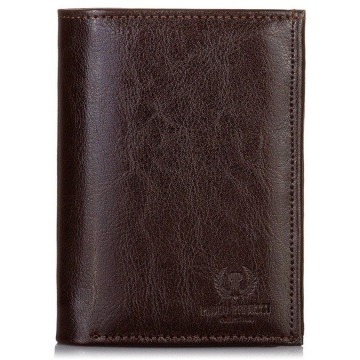 Skórzany portfel męski paolo peruzzi ga172 brązowy - brązowy