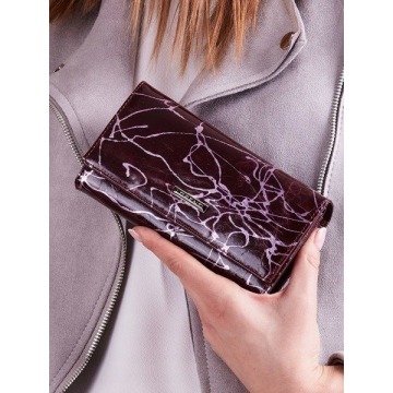 Skórzany portfel damski fioletowy lorenti 64003 - fioletowy