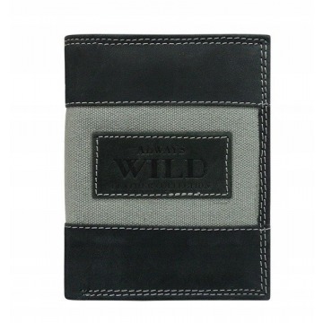 Portfel męski skórzany always wild n4-jeans czarny - czarny
