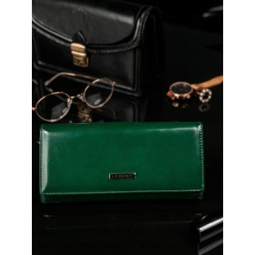 Skórzany portfel damski zielony lorenti 72401 - zielony