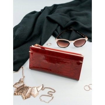 Portfel damski slim wallet czerwony milano design k1209 - czerwony