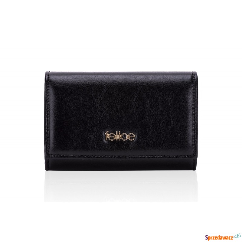 Skórzany portfel damski felice p06 czarny - czarny - Portfele, portmonetki - Siemysłów