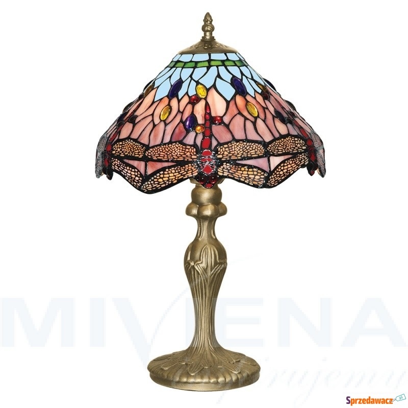 dragonfly lampa stołowa 1 patyna szkło witrażowe - Lampy stołowe - Chełm