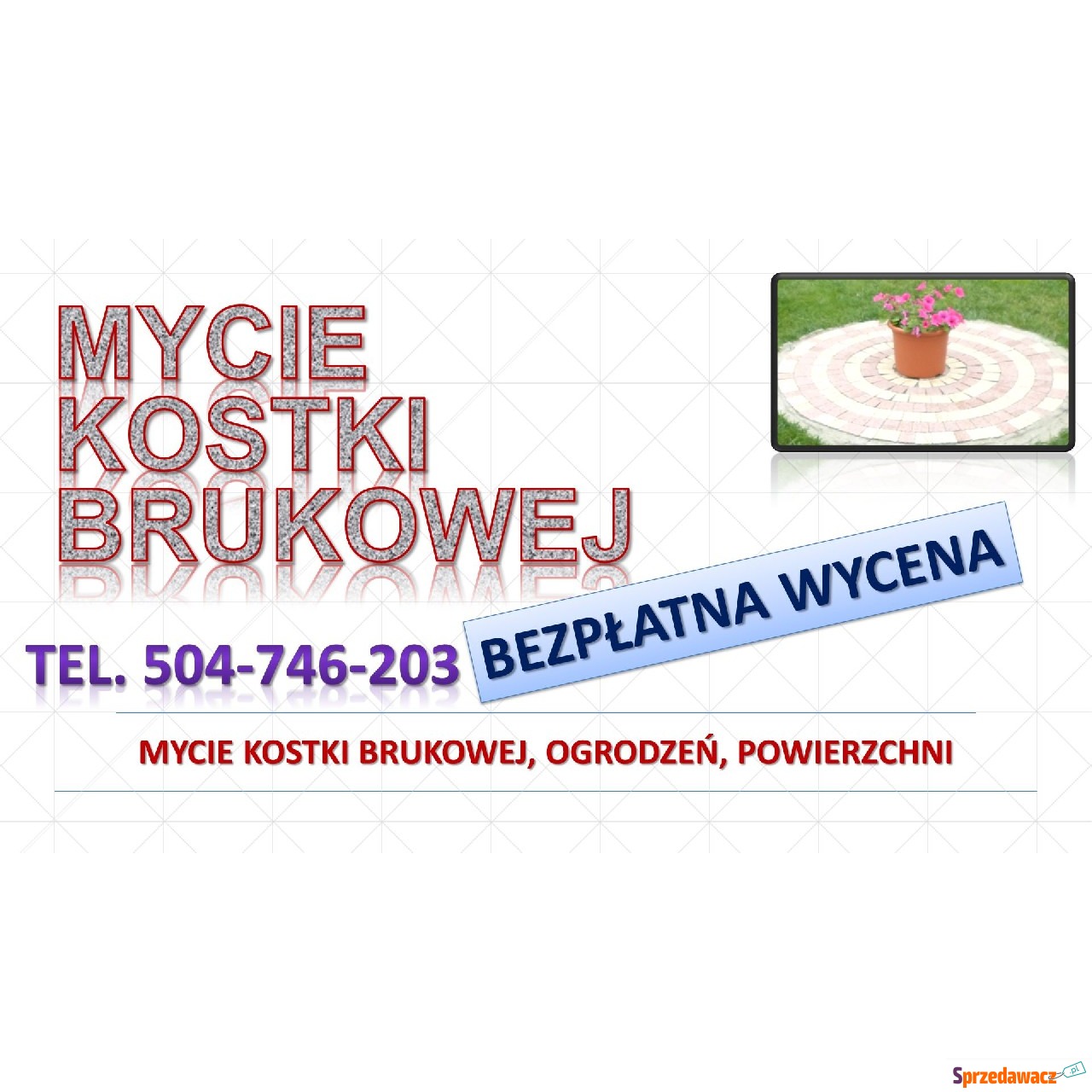 Mycie kostki brukowej, cena, tel....