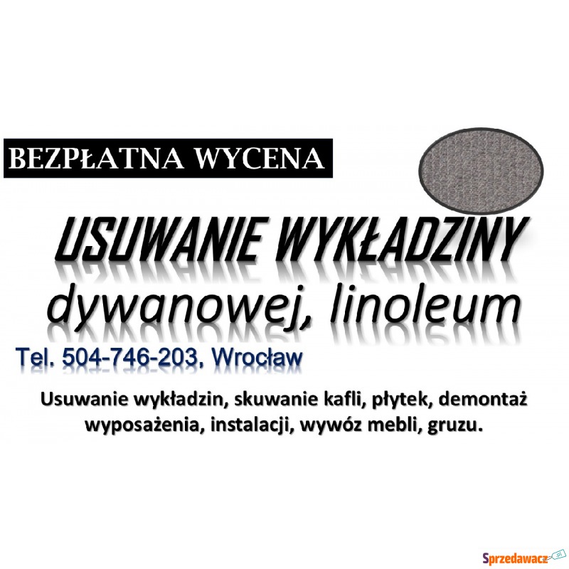 Usunięcie płytek pcv i wykładziny, Wrocław, t... - Usługi remontowo-budowlane - Wrocław