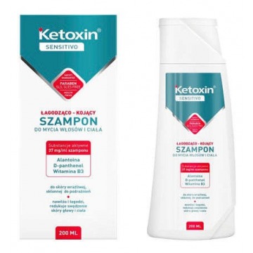 Ketoxin sensitivo łagodząco - kojący szampon do mycia włosów i ciała 200ml
