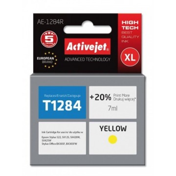 Tusz Activejet AE-1284R (zamiennik Epson T1284; Premium; 7 ml; żółty)