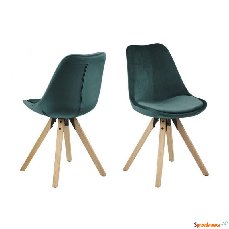 Krzesło Dima butelkowa zieleń, naturalny - Krzesła kuchenne - Kraśnik