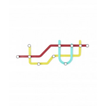 Nowoczesny wieszak ścienny Subway kolorowy - Umbra