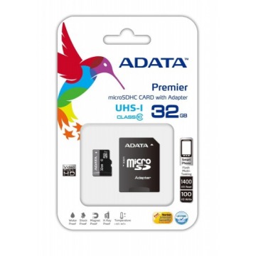 Karta pamięci ADATA Premier AUSDH32GUICL10-RA1 (32GB; Class 10, Class U1; Adapter)