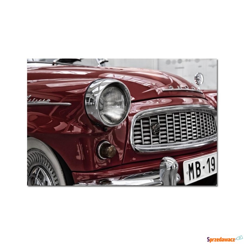 Obraz szklany 120x80 Auto retro czerwone (260240) - Obrazy - Tychy
