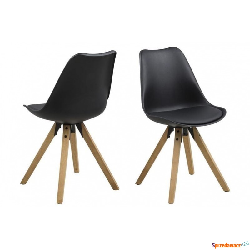 Krzesło Dima czarny, naturalny - Krzesła kuchenne - Żyrardów