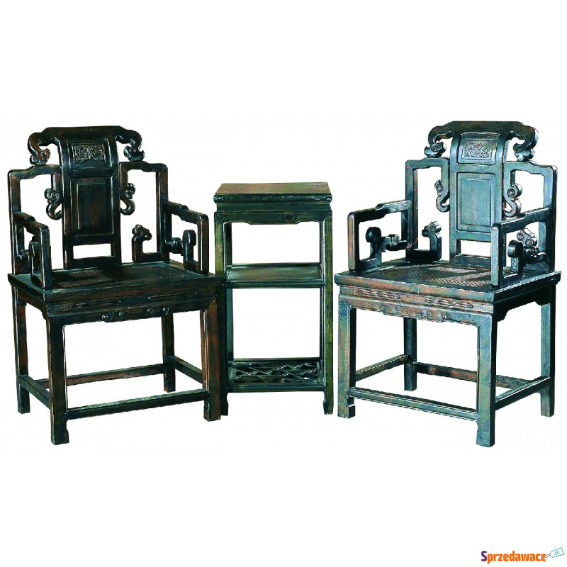 Komplet 2 krzeseł + stolik BF60413 - Krzesła do salonu i jadalni - Legnica
