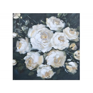 Obraz 90x90cm Kwiaty Białe