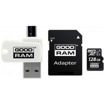 Karta pamięci z adapterem i czytnikiem kart GoodRam All in one M1A4-1280R12 (128GB; Class 10; Adapte
