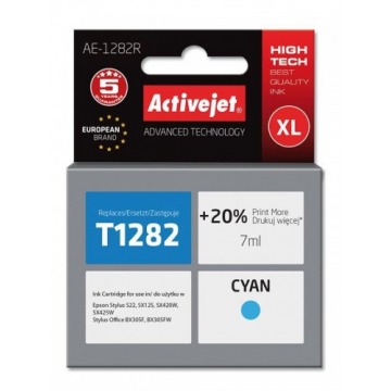 Tusz Activejet AE-1282R (zamiennik Epson T1282; Premium; 7 ml; niebieski)