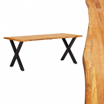 Stół jadalniany, naturalny, 180x90x75 cm, lite drewno dębowe