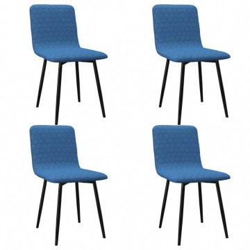 Krzesła do kuchni 4 szt. niebieskie tapicerowane tkaniną