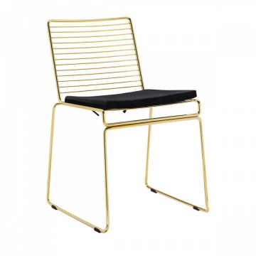 Krzesło ROD SOFT GOLD złote - welurowa poduszka, metal