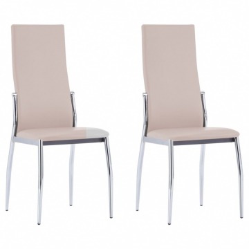 Krzesła jadalniane, 2 szt., cappuccino, sztuczna skóra