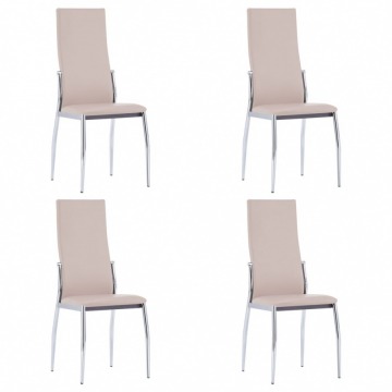 Krzesła jadalniane, 4 szt., cappuccino, sztuczna skóra