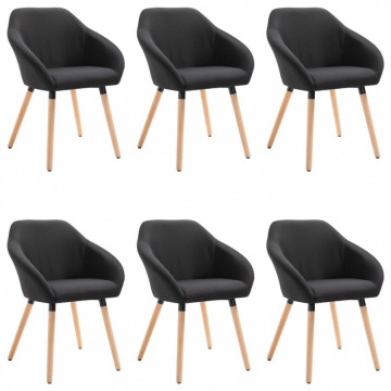 Krzesła do jadalni 6 szt. czarne tapicerowane tkaniną